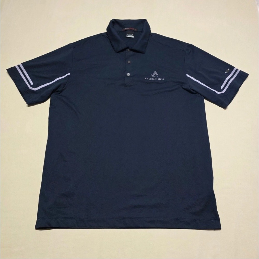 Nike Tiger Woods Collection Dri-FIT Polo Shirt Mens Medium Navy Pelican Hill